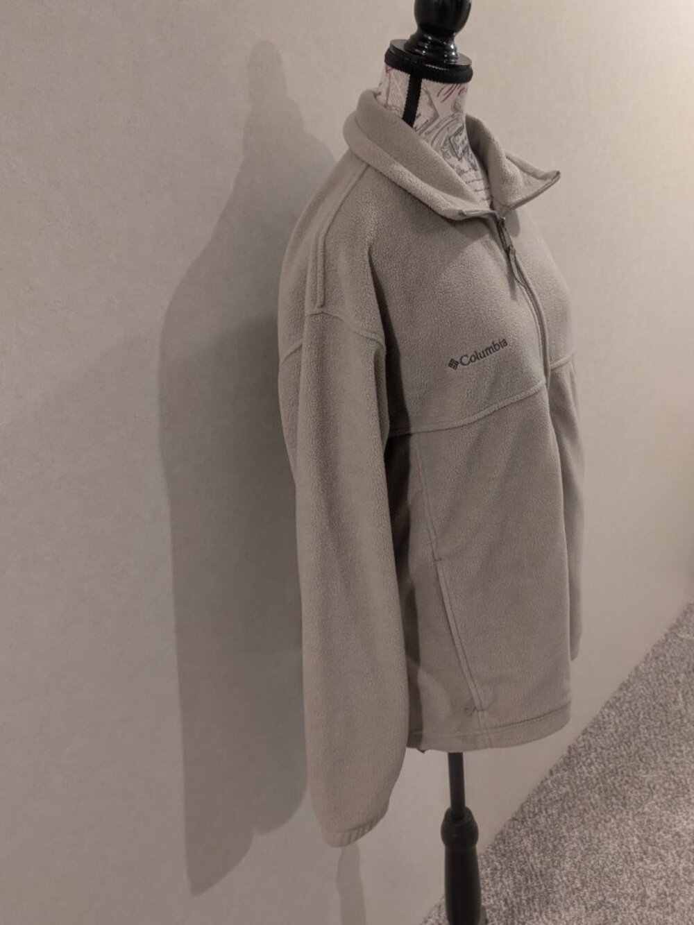 Columbia Steens Mountain Fleece Jacket Men's Large Beige Tan Full Zip - Picture 2 of 10